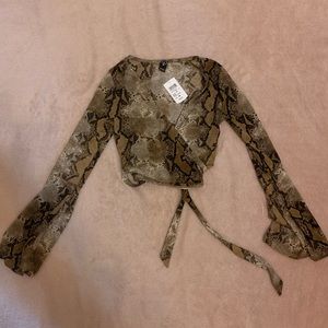 snake skin wrap crop top